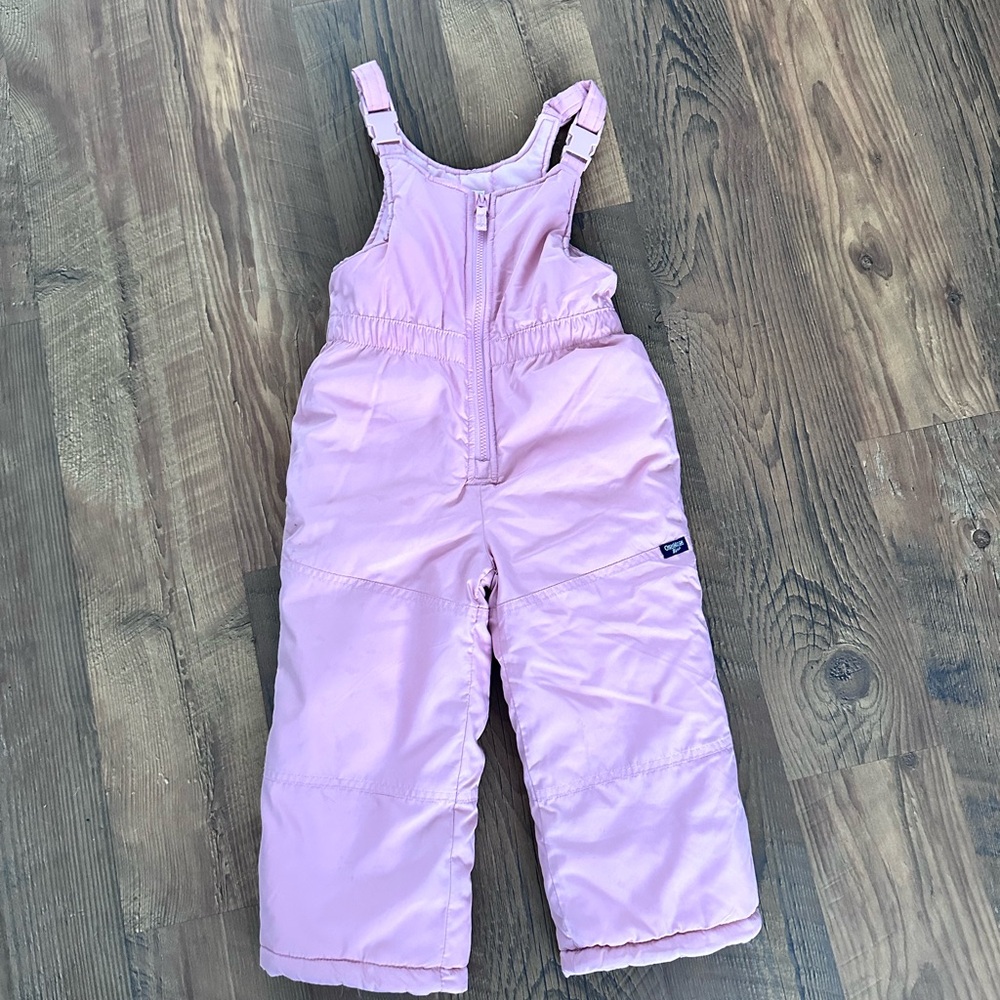 Little Girls Pink Snow Pants Overalls